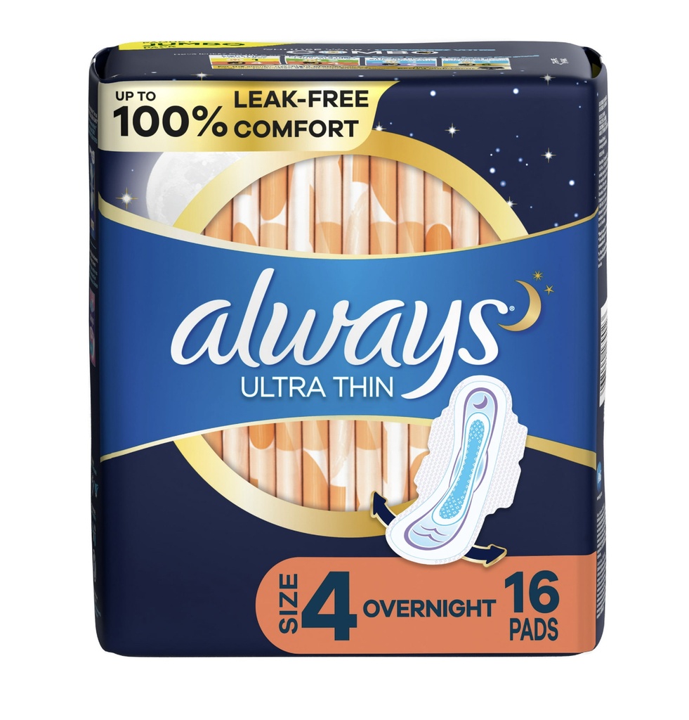 Always Ultra Thin 16CT Leak Guard Size 4 (Dark Blue)