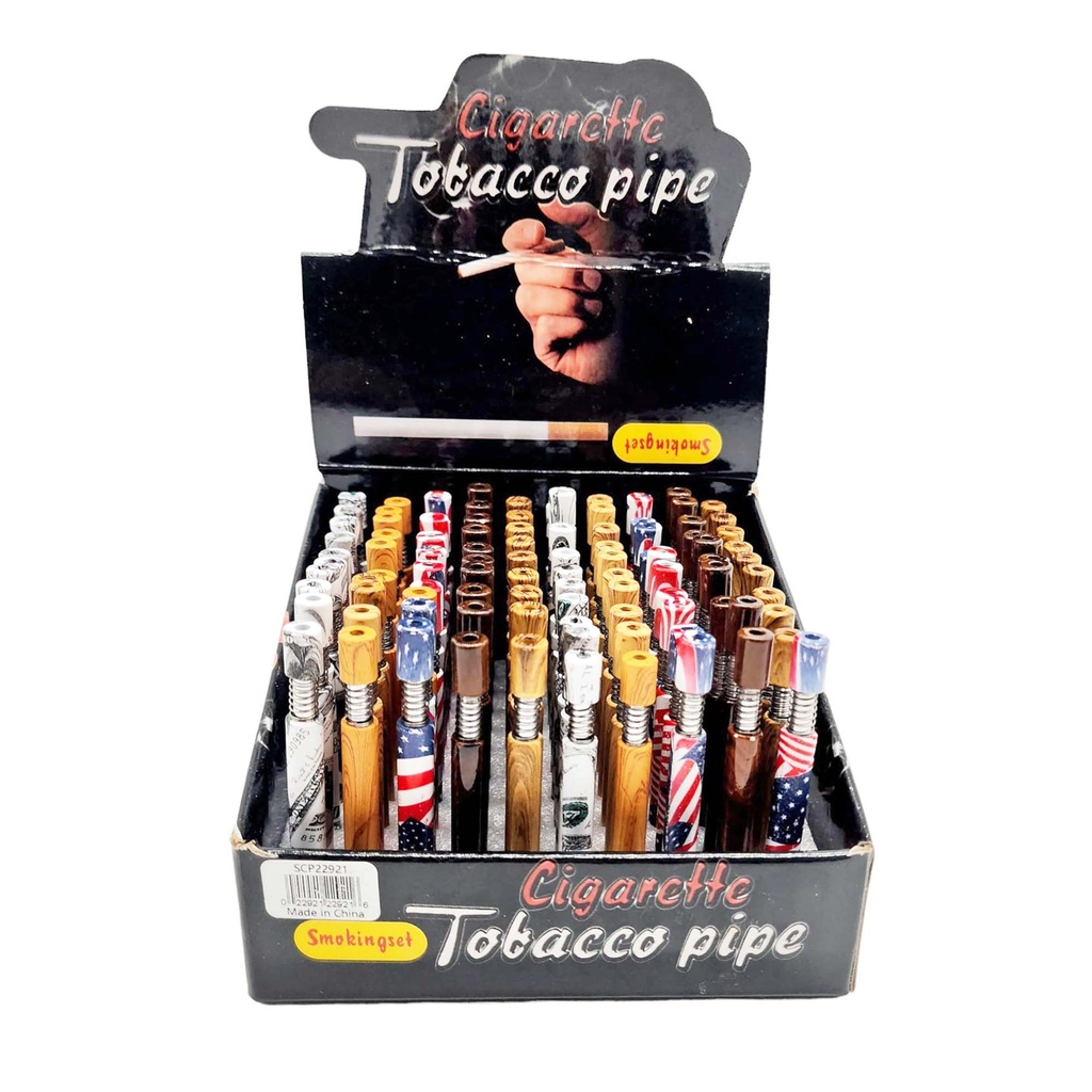 Cigarette Pipe Single Hitter With Ejector 100CT Dsiplay Ea