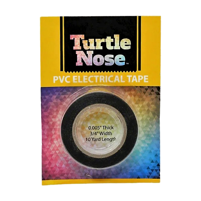 Electric Tape PVC Black (Turtle Nose) 3/4 x 10YDS