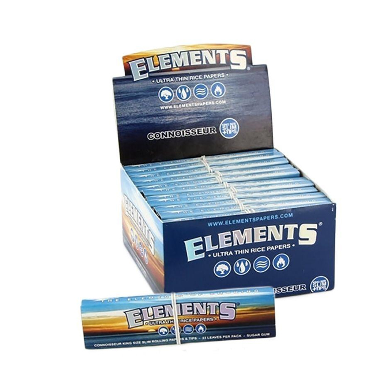Elements Connoisseur Paper King Size Slim+Tips 33'S/24CT