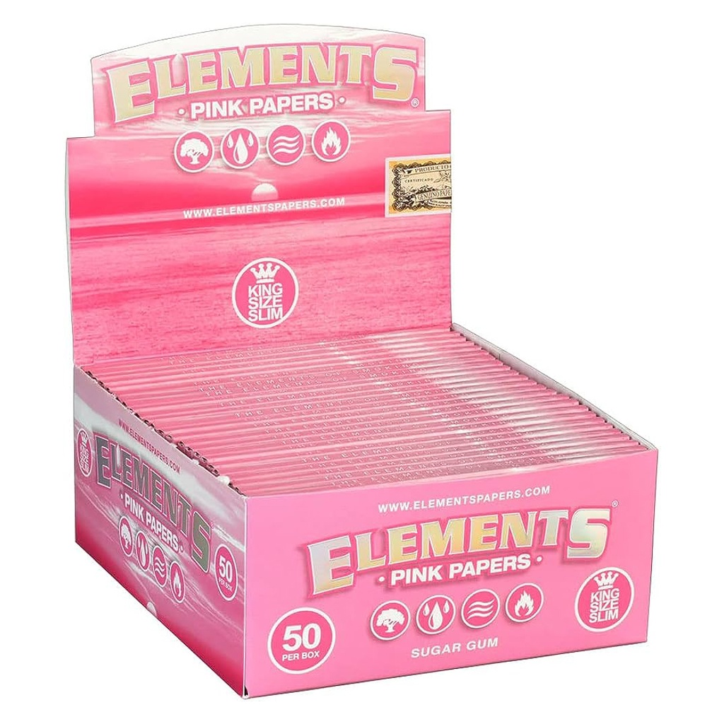 Elements Pink King Slim Paper 32'S/50CT