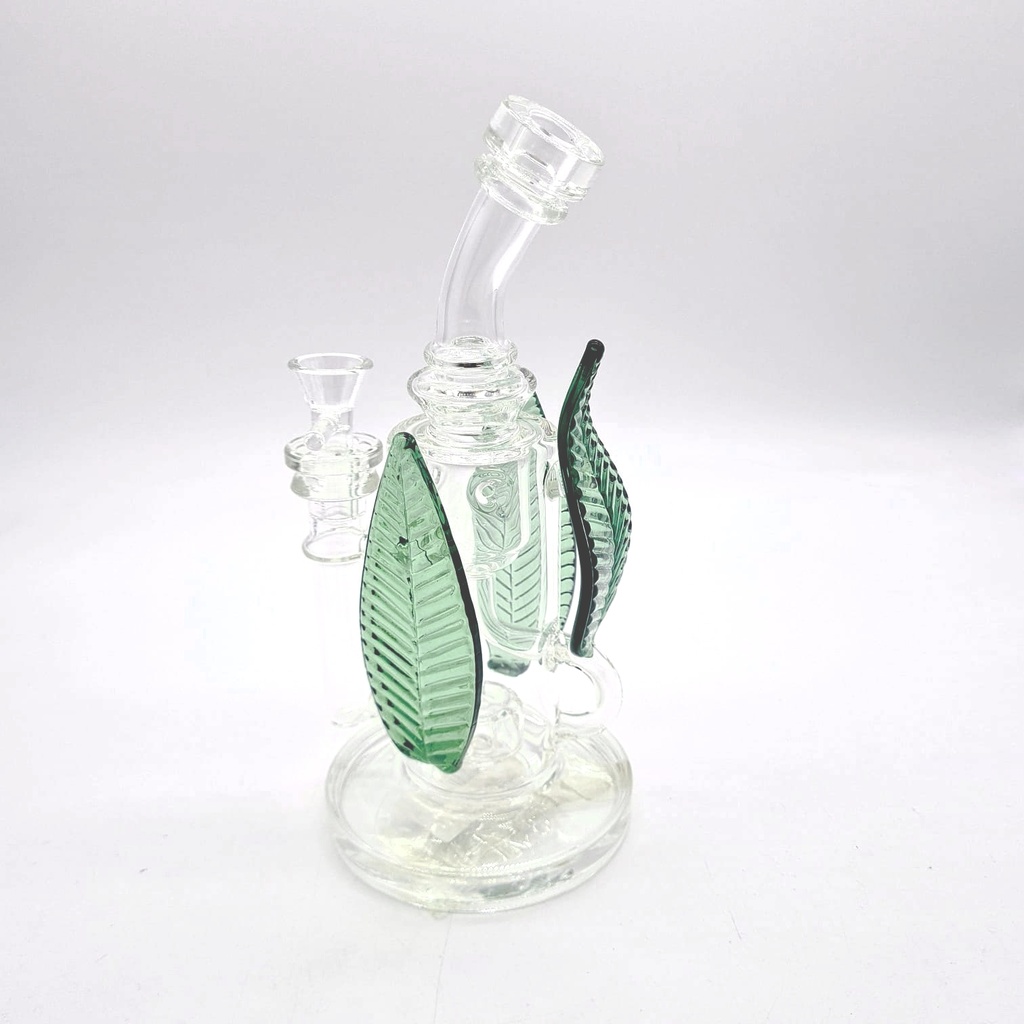 Glass Bong Leaf Around 9"
