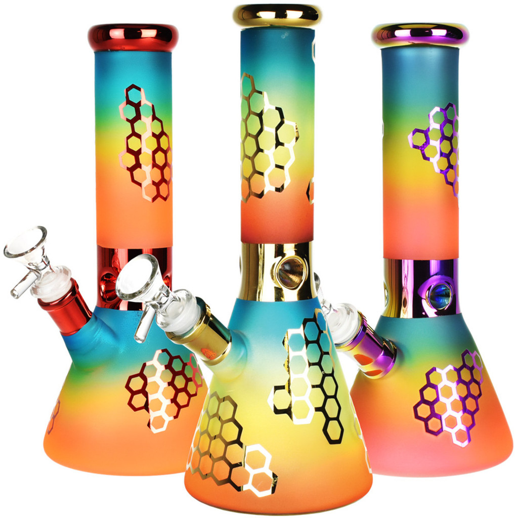 Glass Bong Chromium Bee Comb (P2301/461) 10"