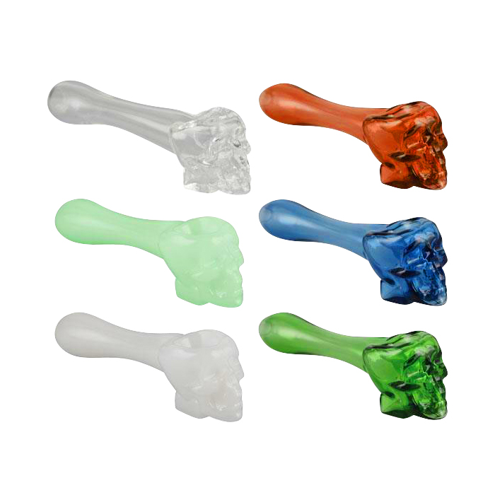 Glass Hand Pipe 4 inch Skull Shape