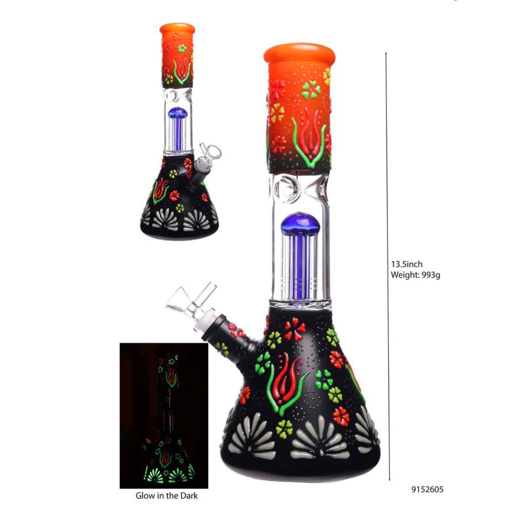 Glass Bong Glow In The Dark Garden (2605) 14"