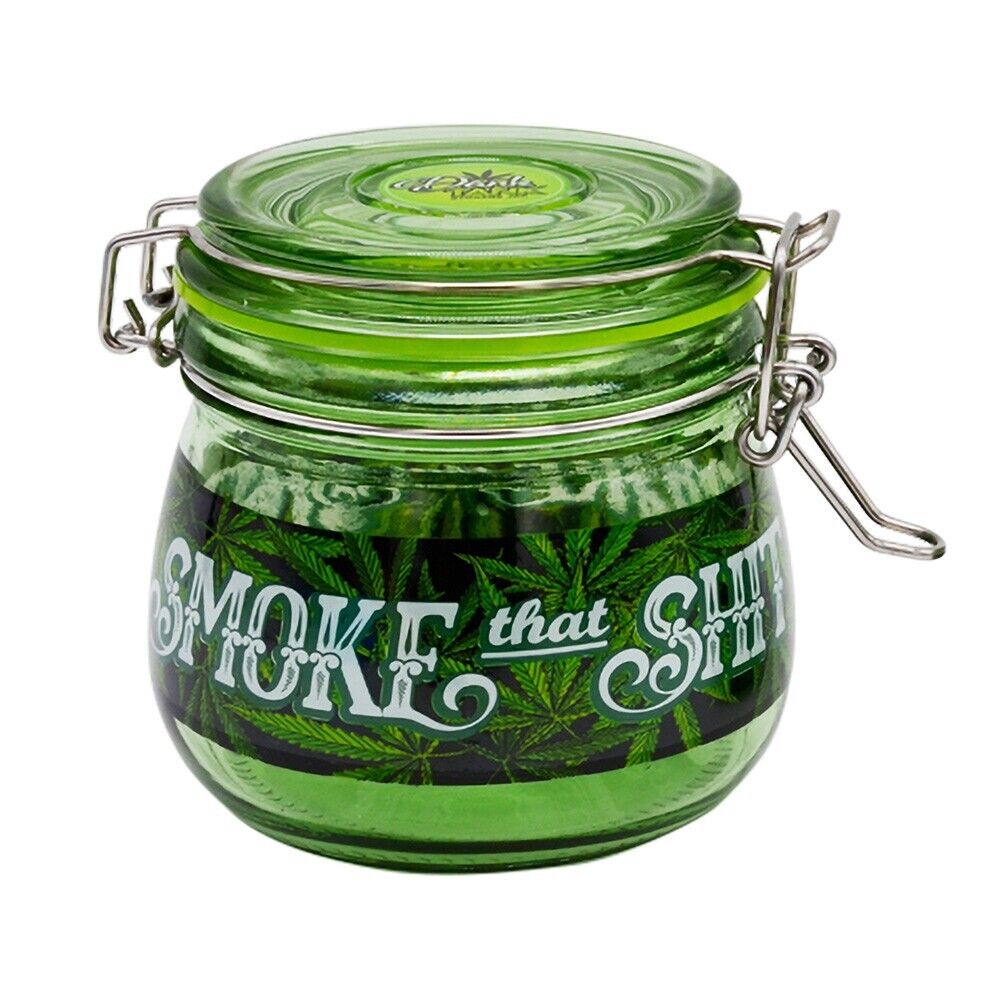 Glass Storage With Metal Clamp Safety Jar