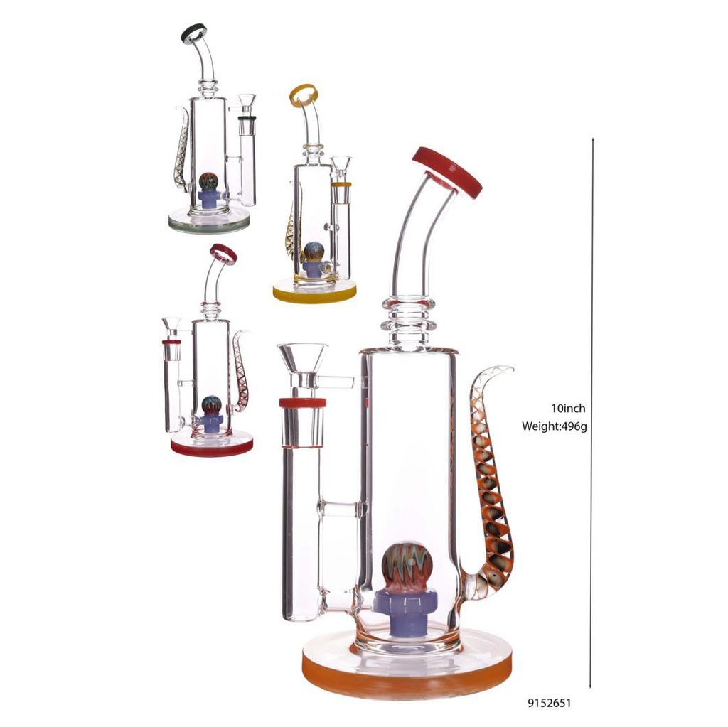 Glass Bong Fireball Tail (BG1055/651) 10"
