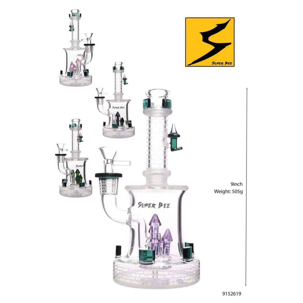 Glass Bong Super Bee Castle (BG621/619) 9.5"