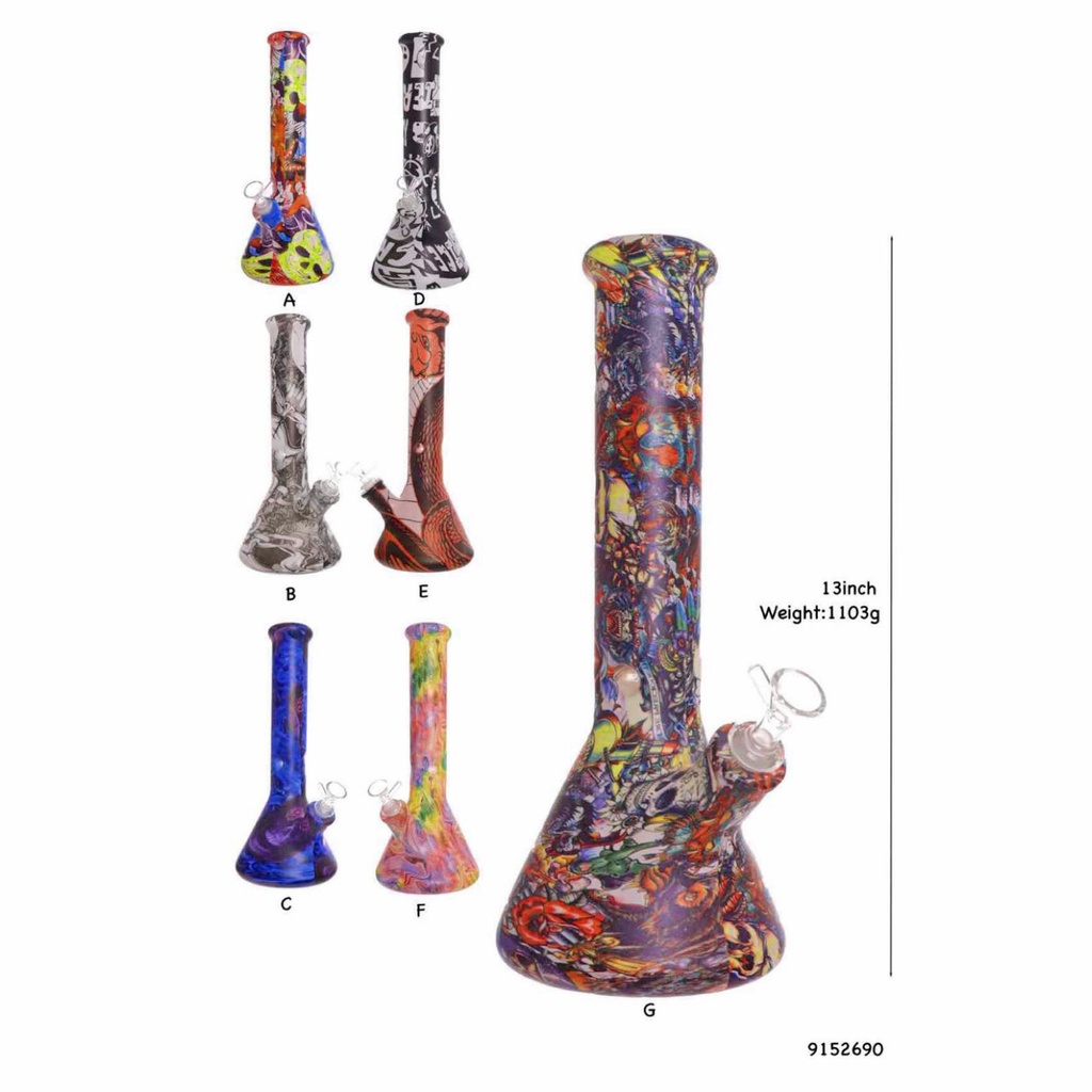 Glass Bong Crazy Tattoo (690) 12"