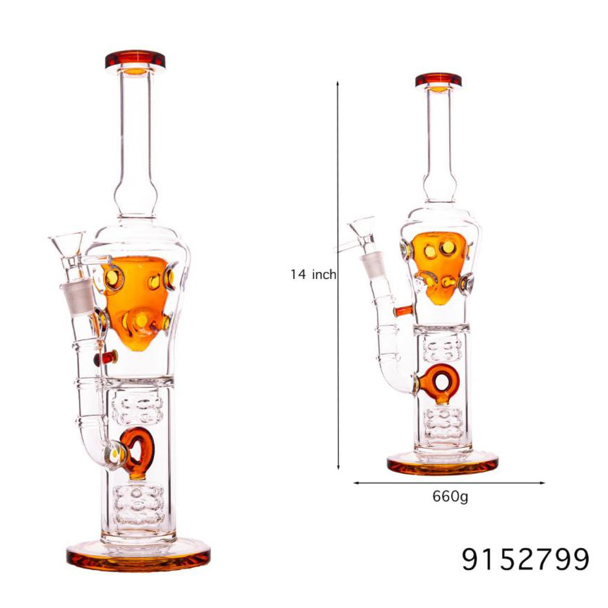 Glass Bong Holes Around (P18069/799) 14"