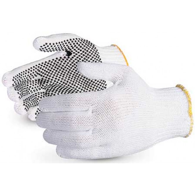 Gloves White Dotted (ZIQ) 12CT/PK