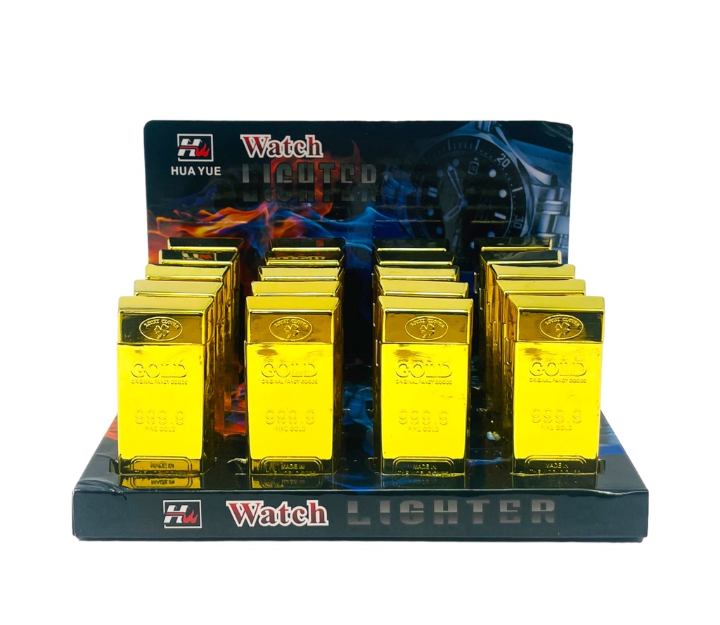 Gold Biscuits Dual Flame Lighter 20CT Display