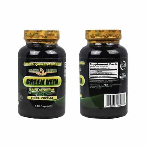 Green Vein Maeng Da Premium Kratom 140 Capsules Bottle