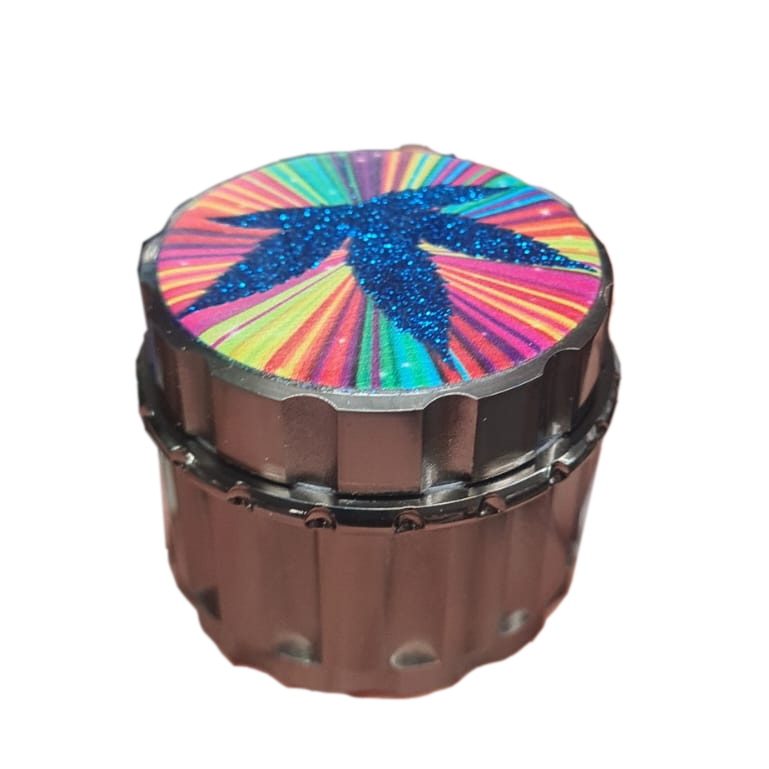 Grinder 4 Part Shiny Art Top Rough Body (GRZ-22406) 6CT Display Each