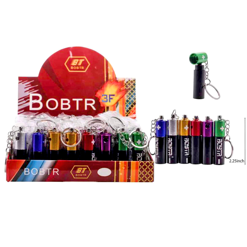 Metal Pipe Keychain Battery 48CT Display Ea