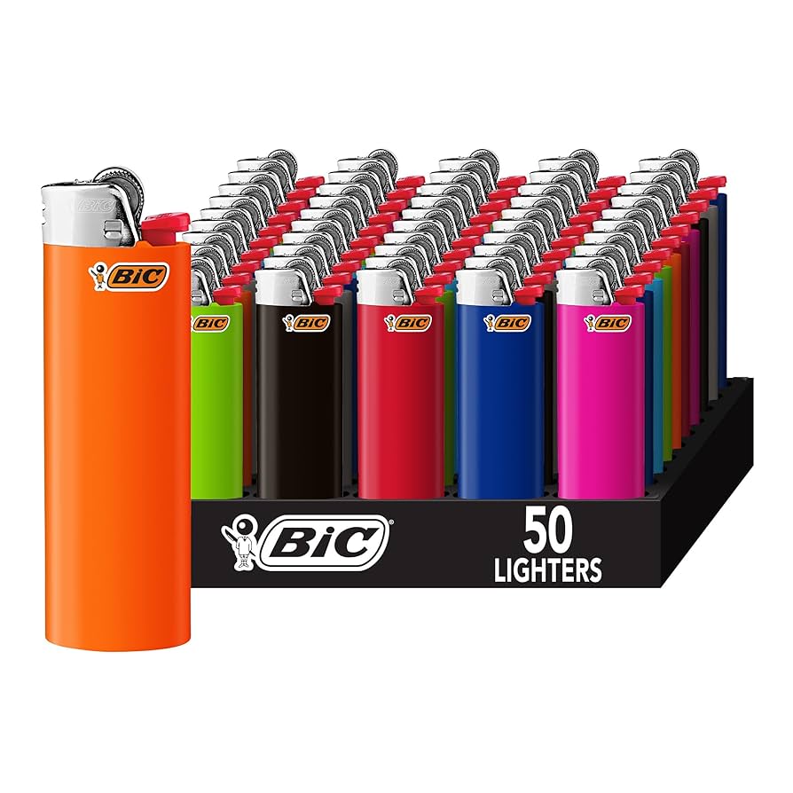 Bic Lighter Regular Assorted Plain 53CT