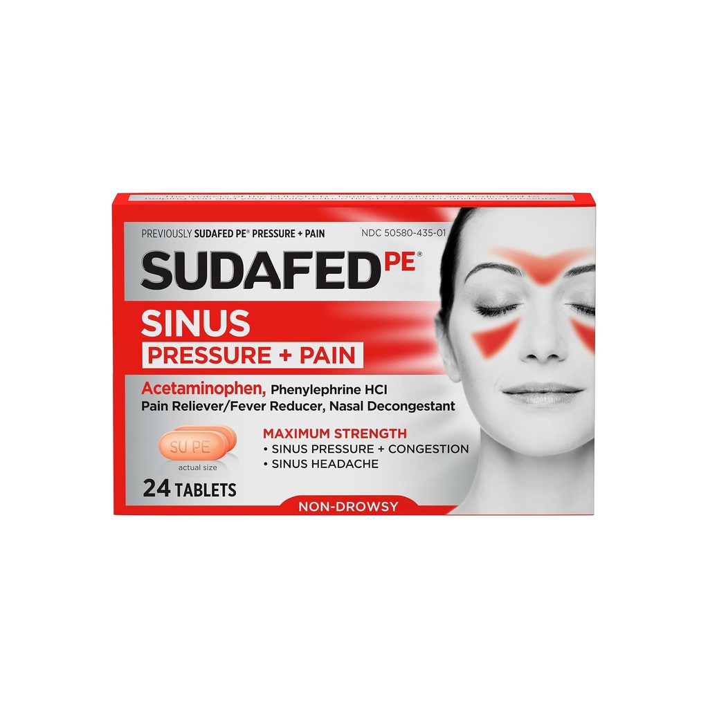 Sudafed Sinus Pressure+Pain Tab 24CT