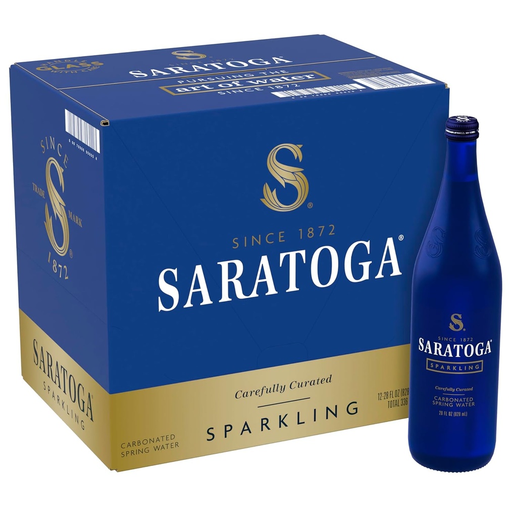 Saratoga Carbonated Sparkling Spring Water 28oz/12CT Case