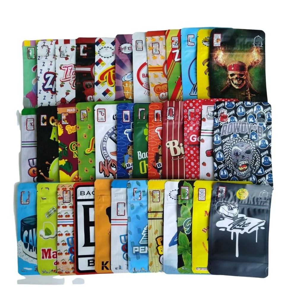 Jewelry Bags Smell Proof Colorful 3D 4"X3"/100CT Pack