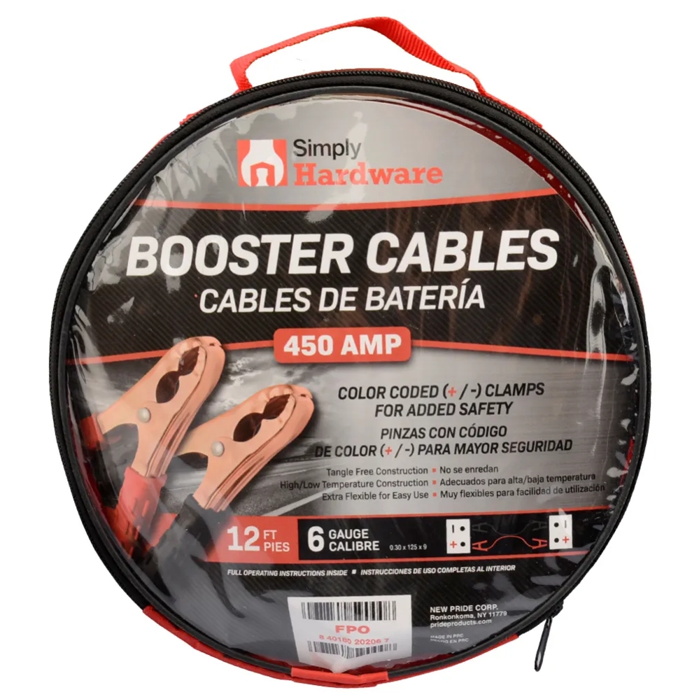 Jumper Cable Booster (Simply Auto) 6 Gauge/450AMP 12FT