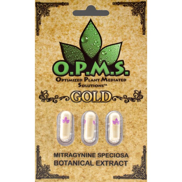OPMS Kratom Gold 3CT Capsules Card