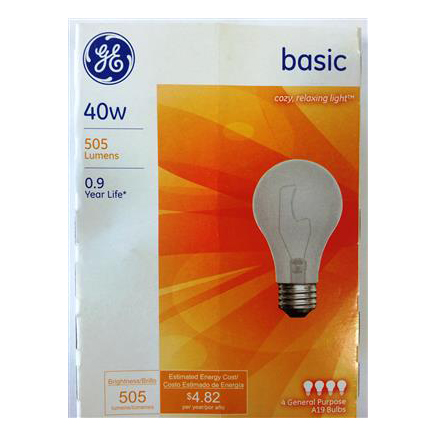 Light Bulbs 40w 4ct