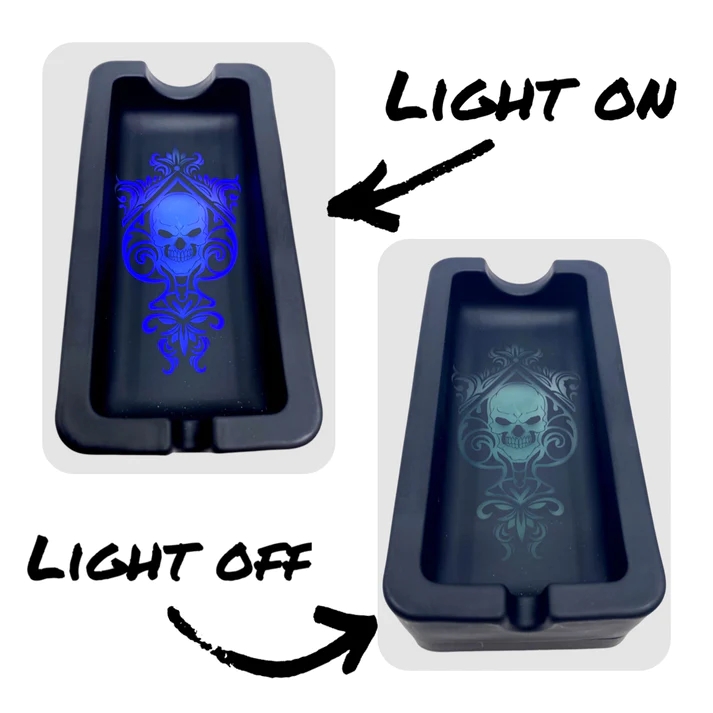 Light Up Ashtray Ultra Bright LED 6CT Display Ea