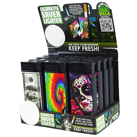 Lighter With Cigarette Saver 12CT Display