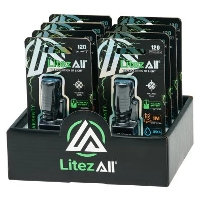 Litez All - 120 Lumen Mini Tactical Flashlight 8ct/display Each