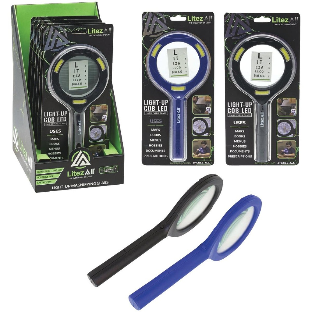 Litez All - Light-Up Magnifying Glass 6ct/display Each