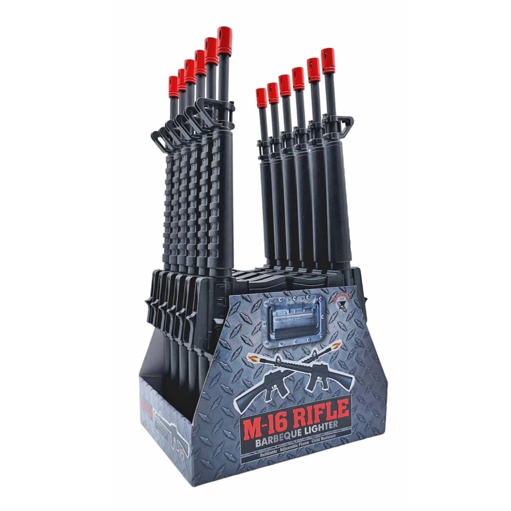 M16 Gun Multi-Purpose/BBQ Lighter 12CT Display