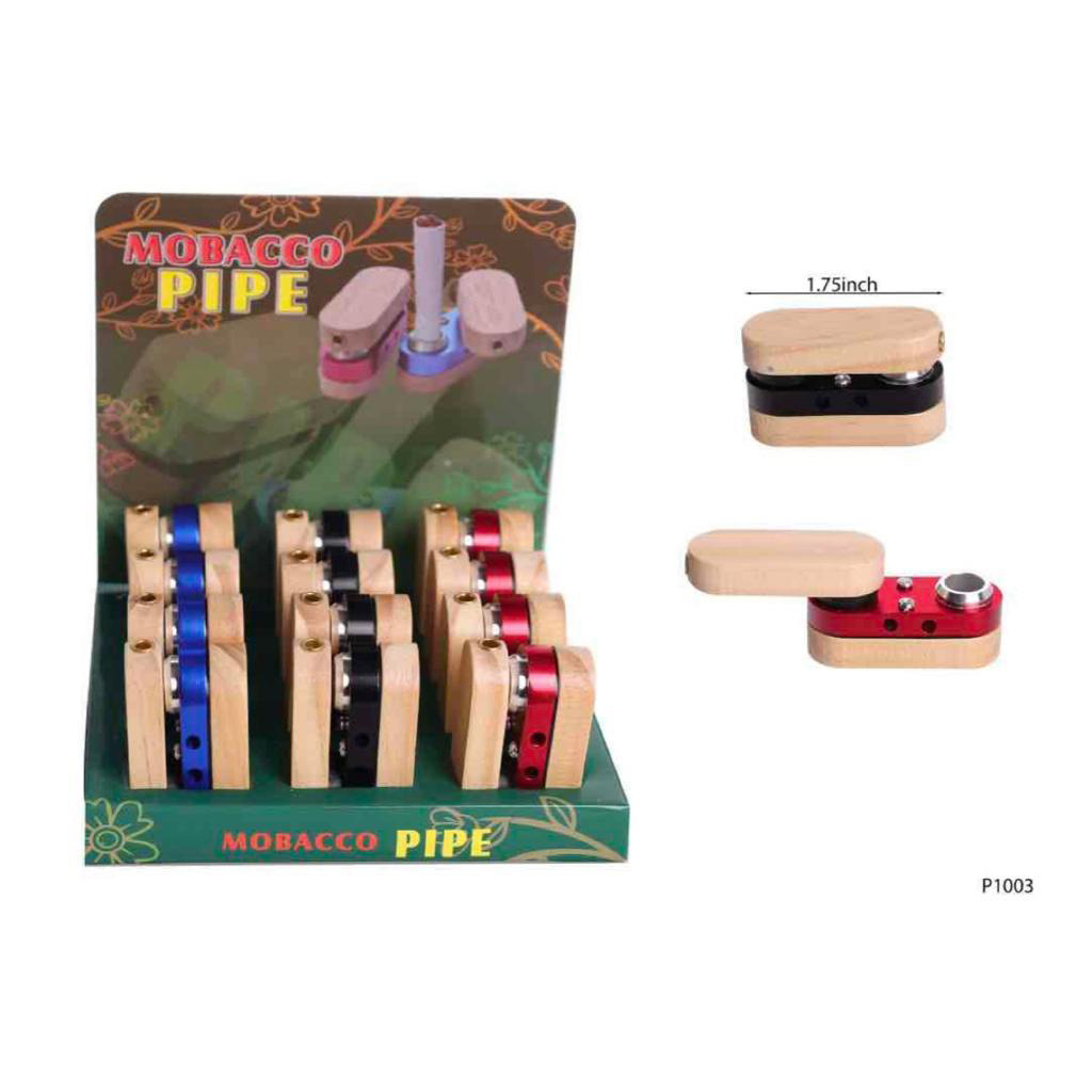 Mobacco Wooden Pipe 12CT Display Each
