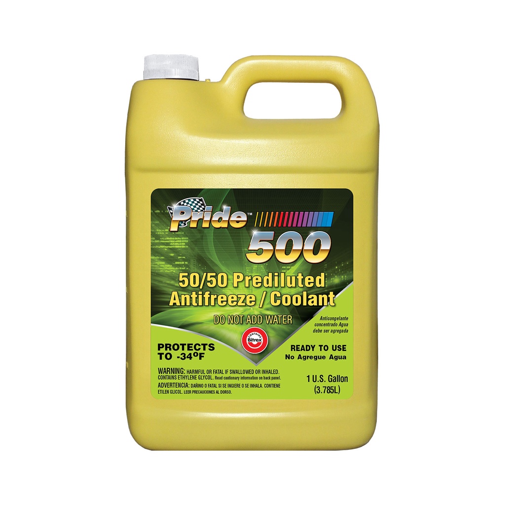 Pride 500 Green 50/50 Antifreeze Coolant 1 Gal Each
