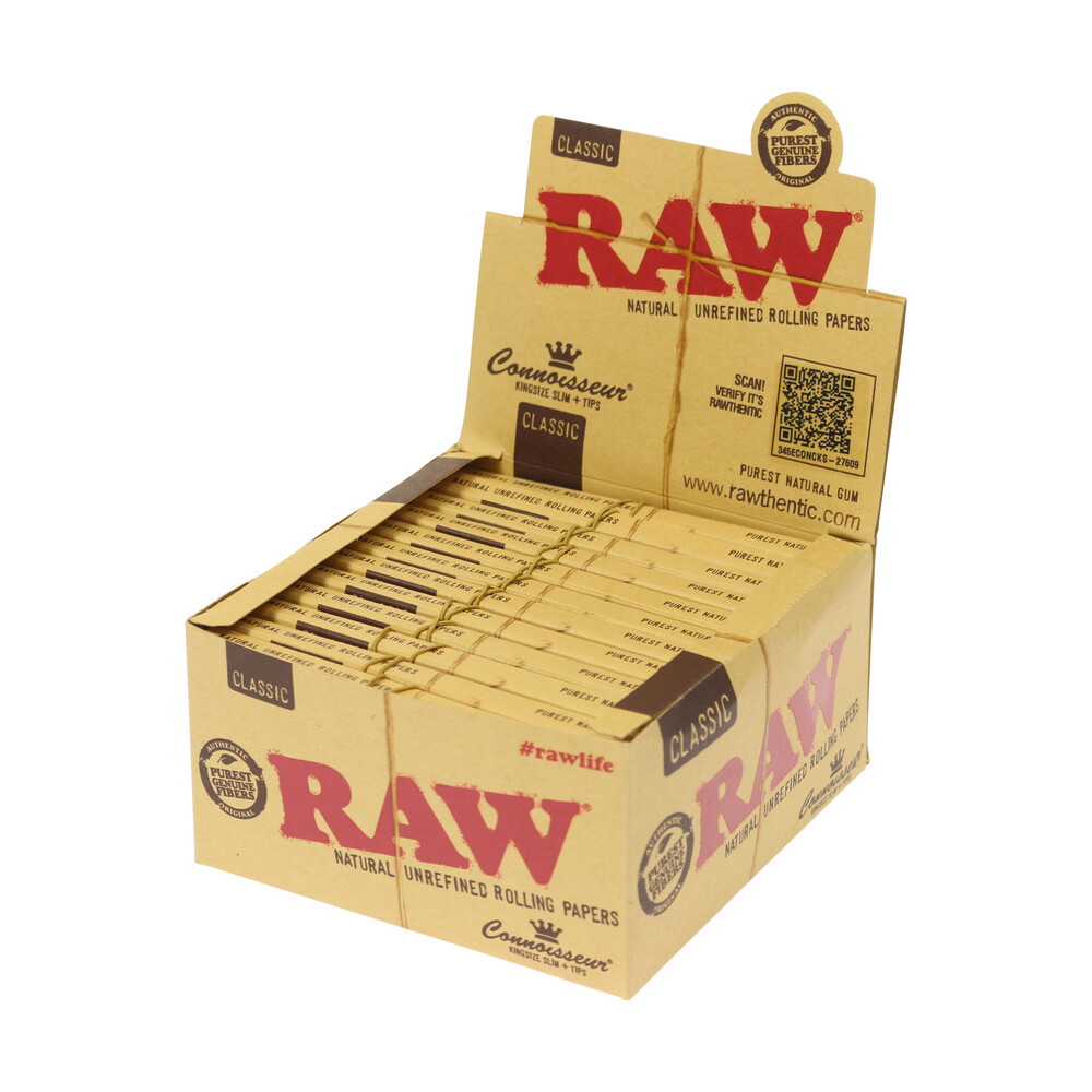 Raw Connoisseur King Slim + Tips Paper 32'S/24CT