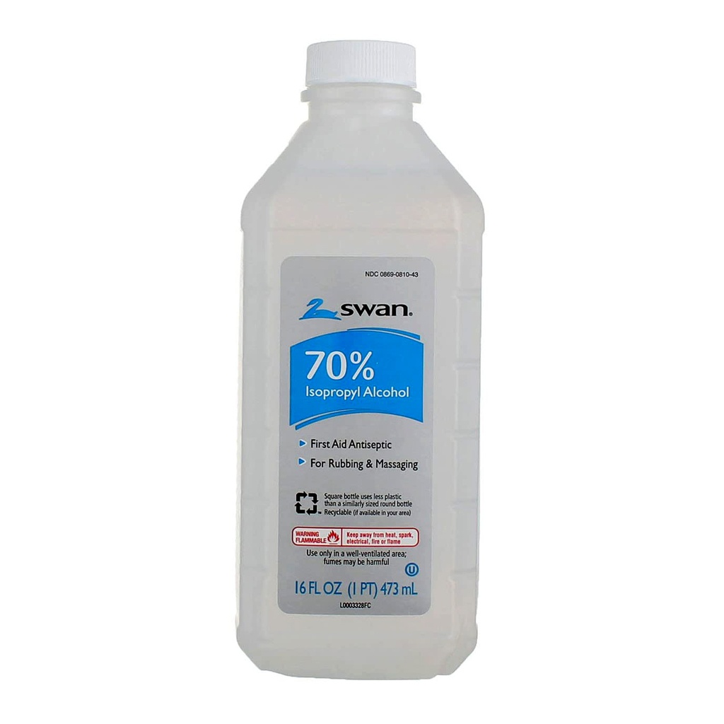 Rubbing Alcohol SWAN White 70% 16oz