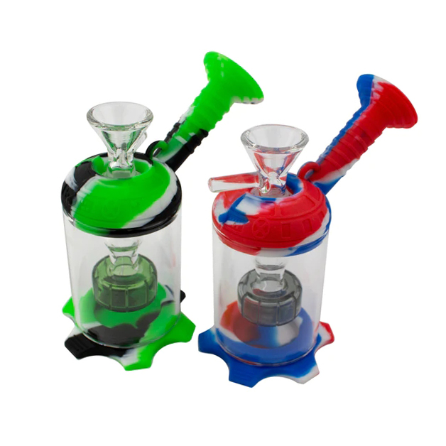 Silicone 5" Perc Bubbler Water Pipe
