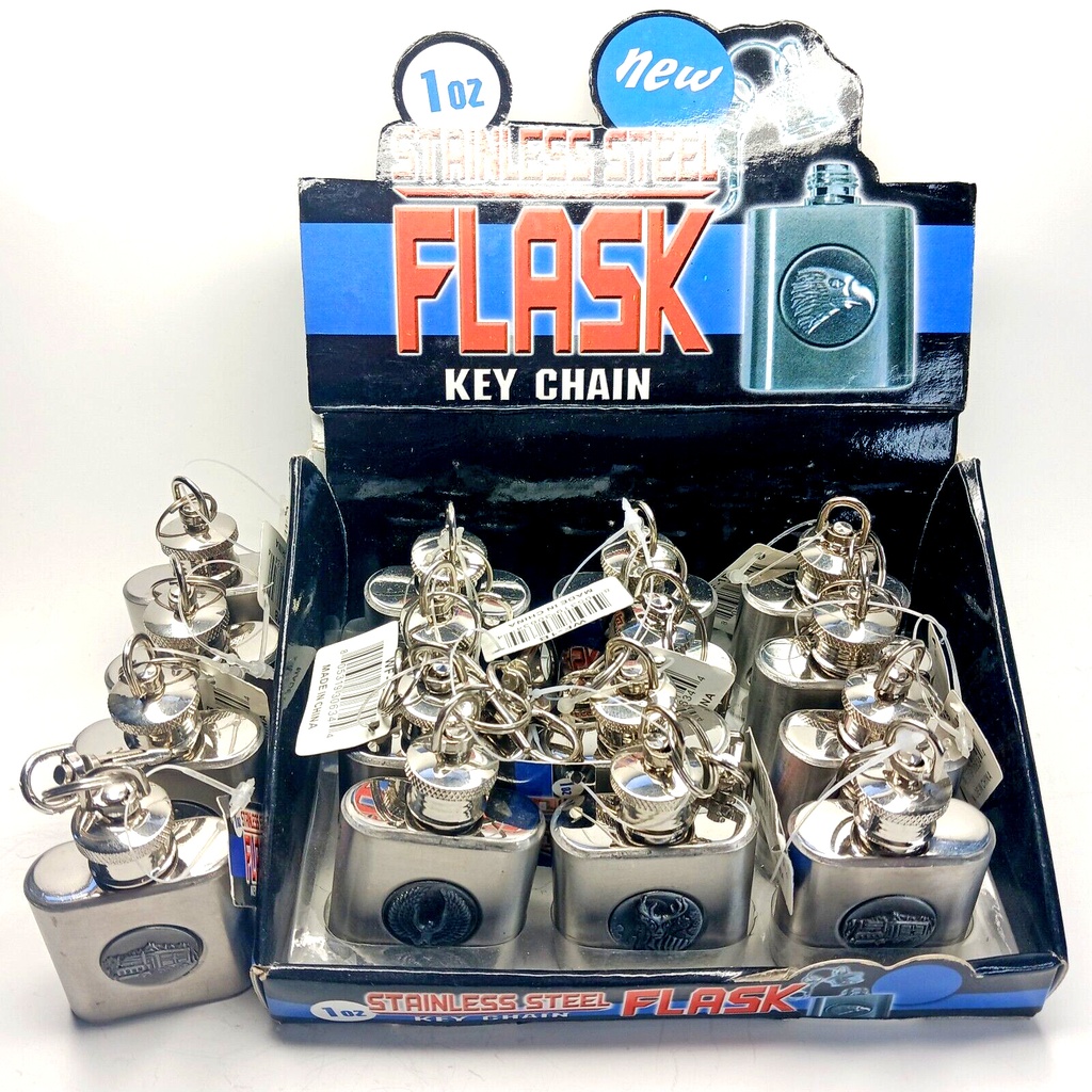Stainless Steel Flask 1oz 12CT Display Ea