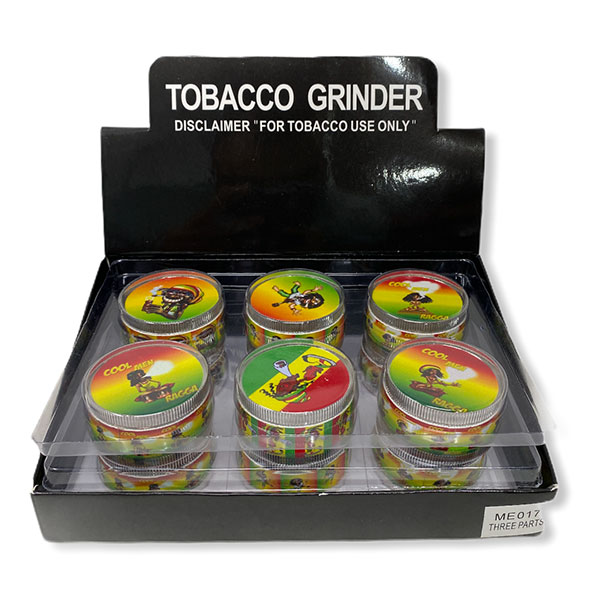 Tobacco Grinder 3 Part Cool Man Rasta Each