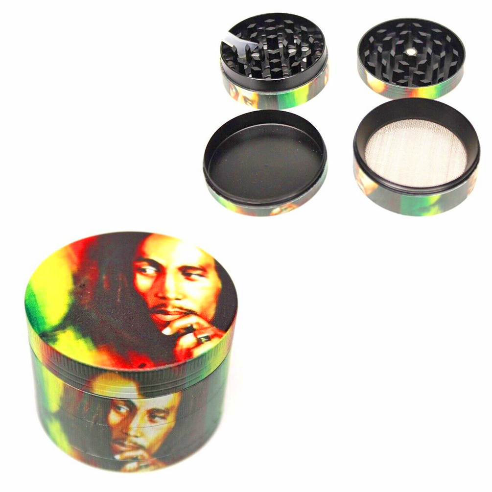 Tobacco Grinder 4 Part Bob Marley Day-Glo Each