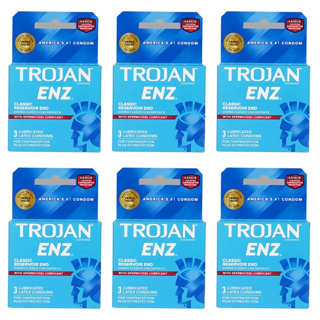 Trojan DB ENZ Spermicidal Lubricant (Red Band) 3'S/6CT