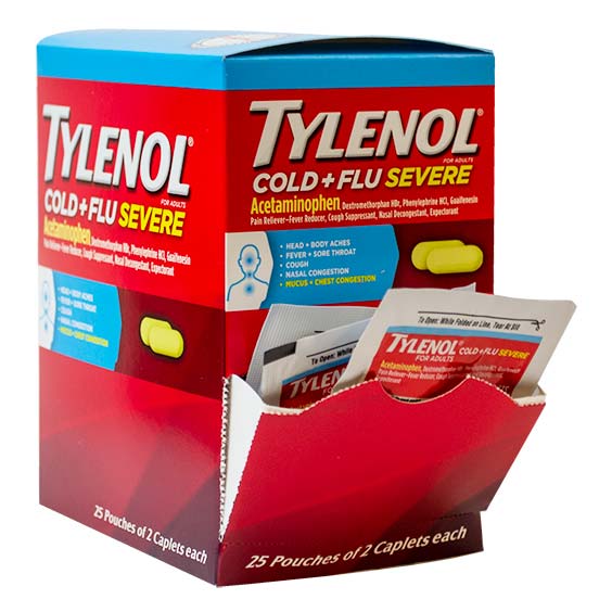 Tylenol Cold Flu Severe Pouch 2's/25CT