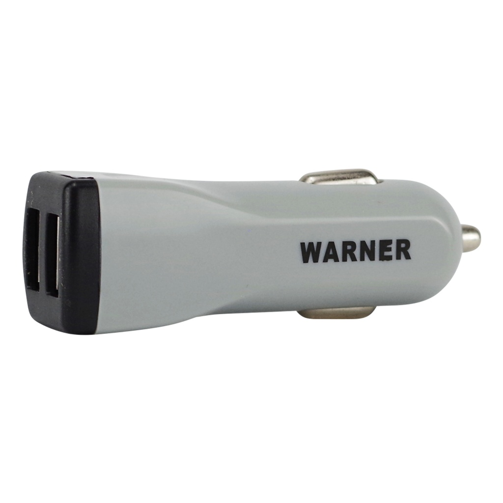 Warner Car Plug Charging Adapter Dual USB Ports