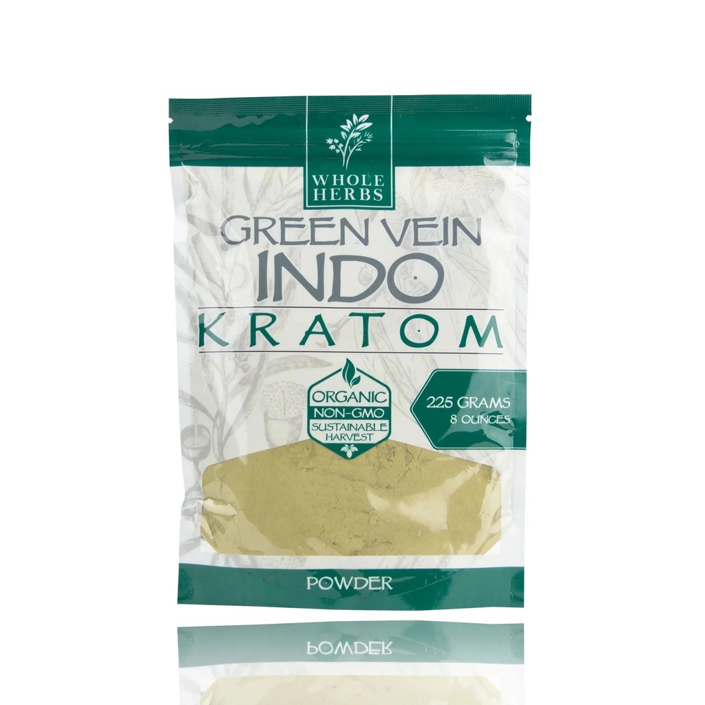 Whole Herbs Green Vein INDO Kratom 8oz/225gm Powder