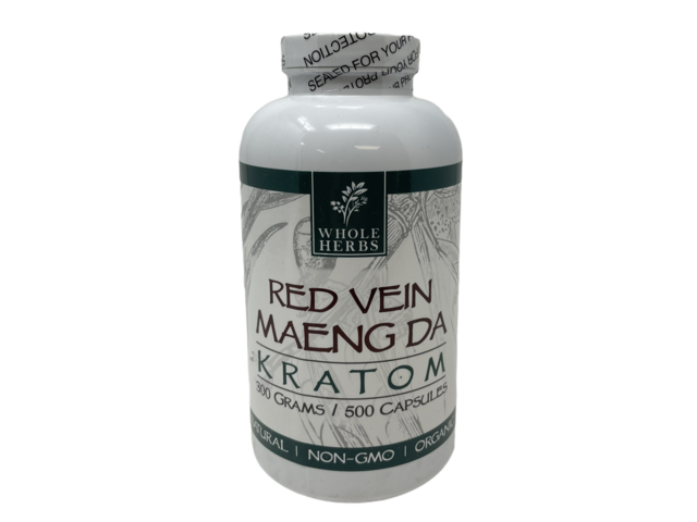 Whole Herbs Red Vein MAENGDA Kratom 300gm/500Capsules Bottle