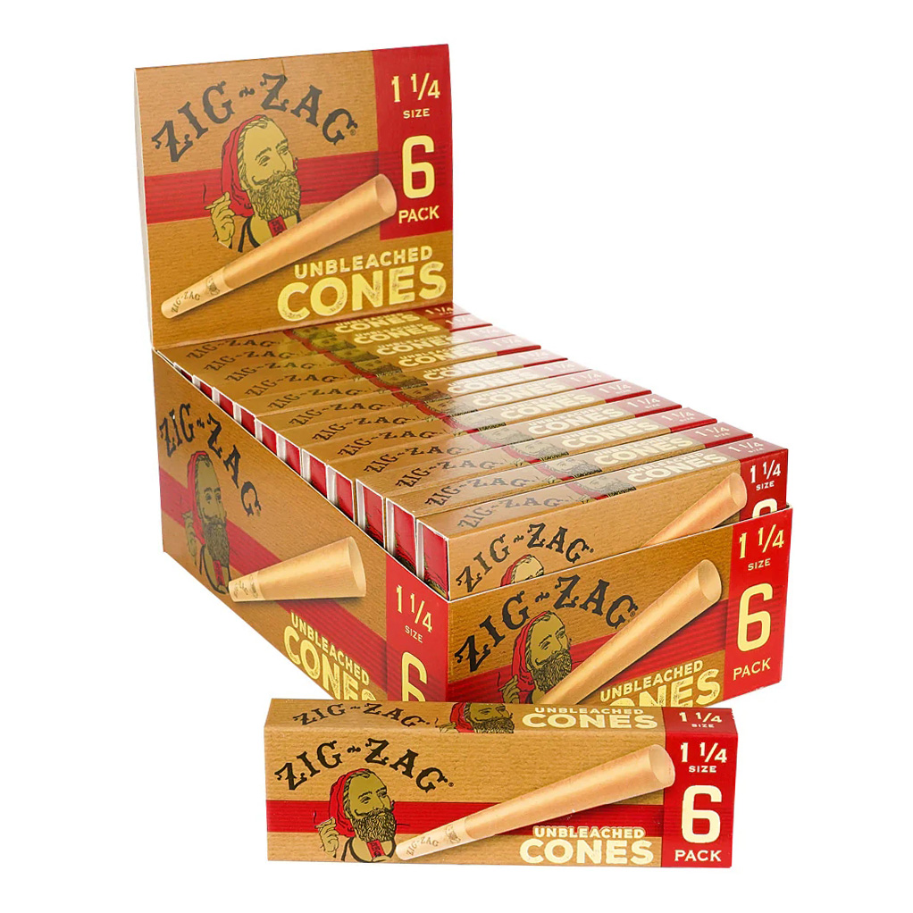 Zig Zag Unbleached 1 1/4 Cone 6'S/24PK