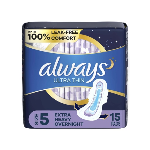 Always Ultra Thin 15CT Leak Guard Size 5 (Dark Blue)