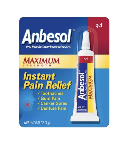Anbesol Gel Max Strength Pain Relief 9GM