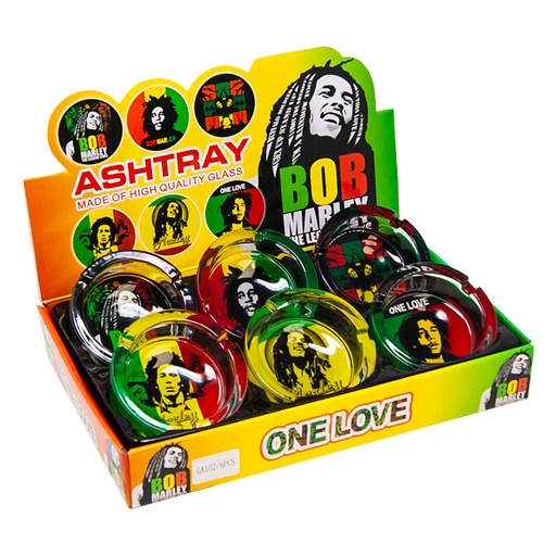 Ash Tray Cartoon Bob Marley 6CT Display Each
