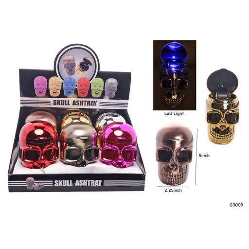 Ash Tray Skull With LED Light (YG3003) 6CT Display Each