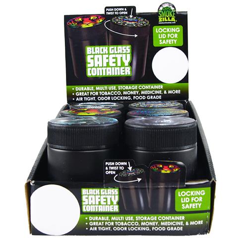 Black Glass Safety Jar